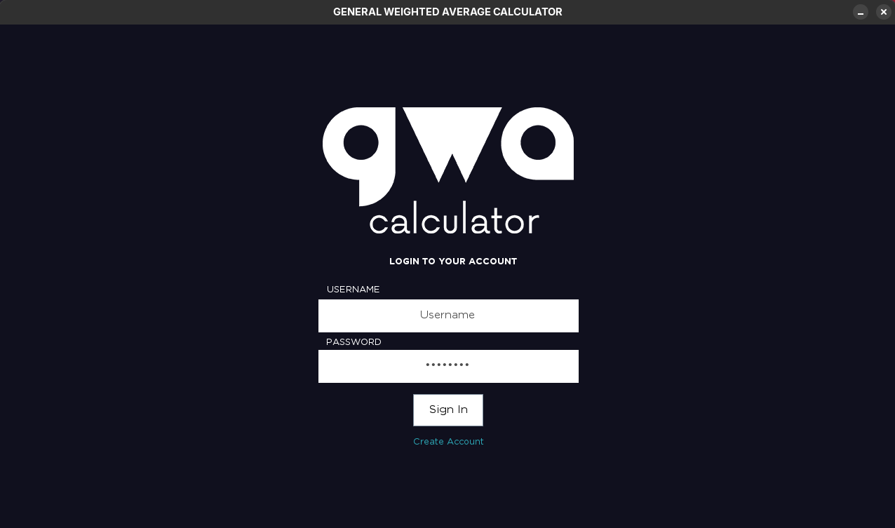 Screenshots of GwaCalc